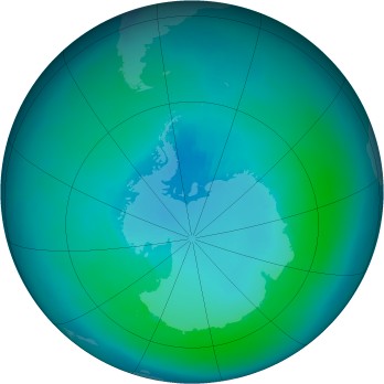 Antarctic ozone map for 2000-02